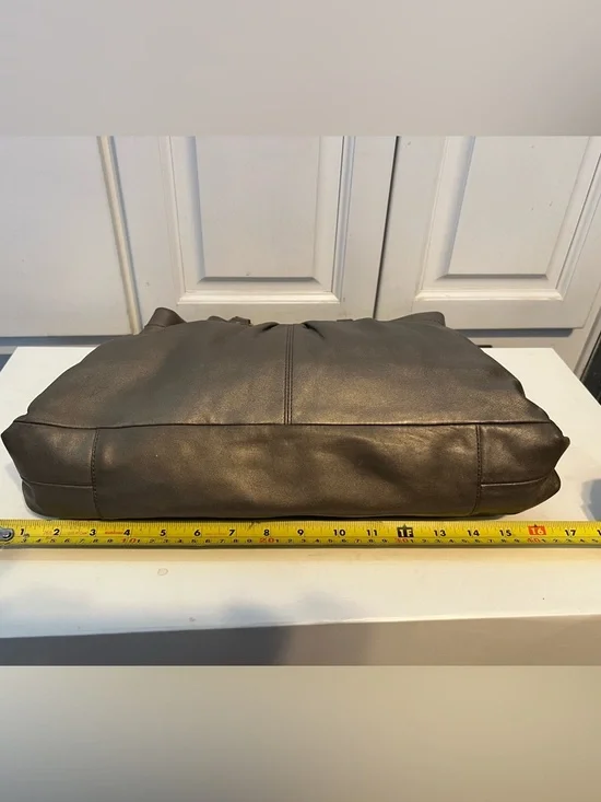 Coach Ashley Leather Satchel, Metallic Bronze. (Taupe) EUC - Picture 8 of 16